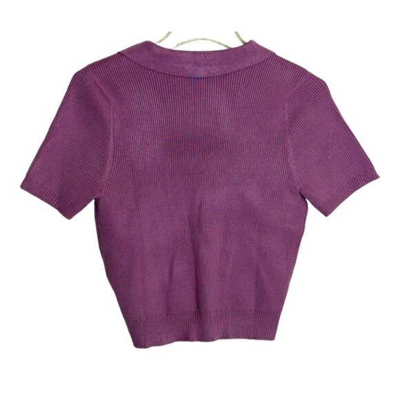 Bar III Large Short High Waist Ribbed Trim Short Tops Color Blissful Berry - Picture 6 of 8